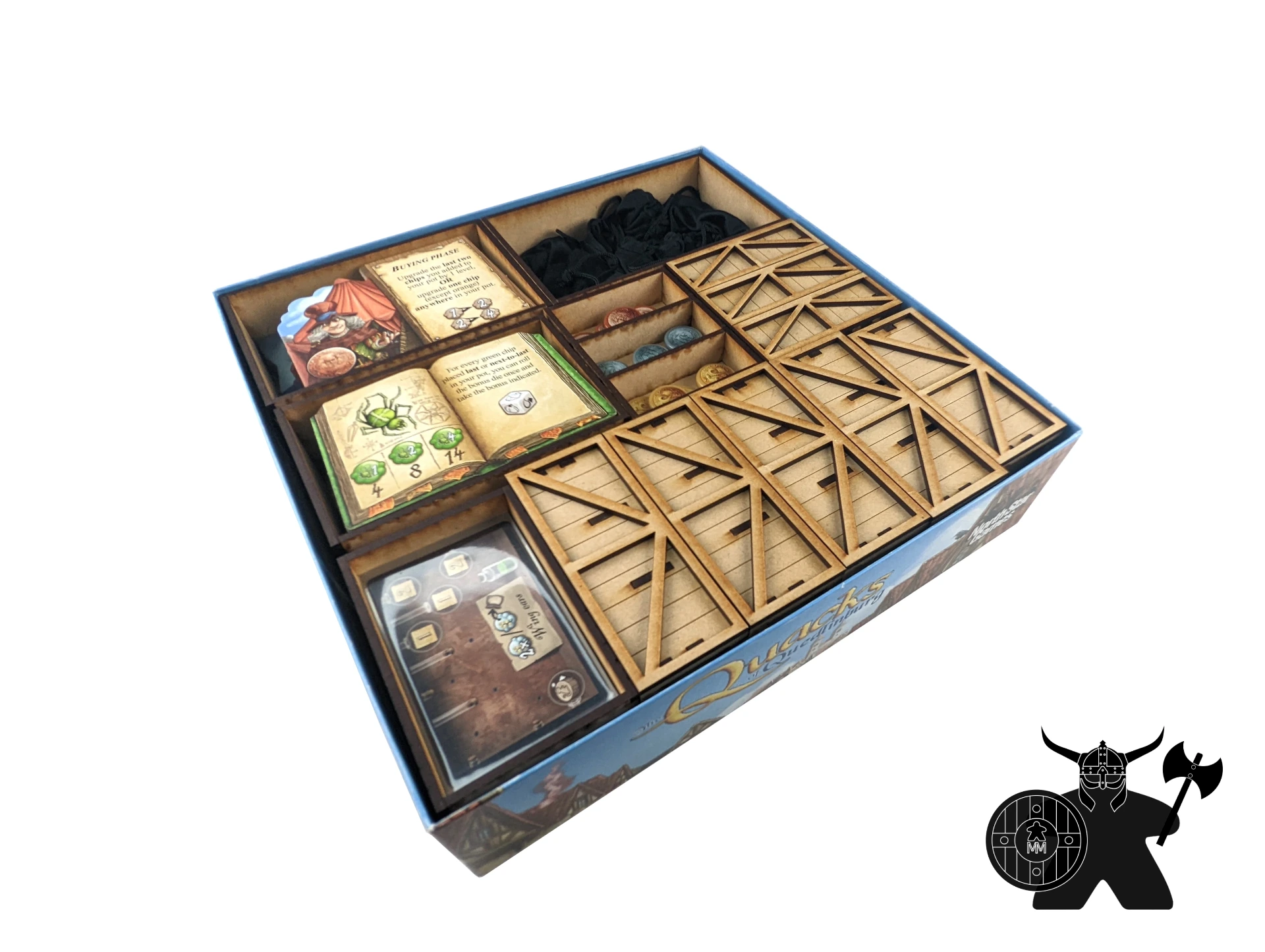 Quacks of Quedlinburg  + Expansions Insert (GeekUpBit Sized Bins) | Wooden Organizer (Insert (no crates))