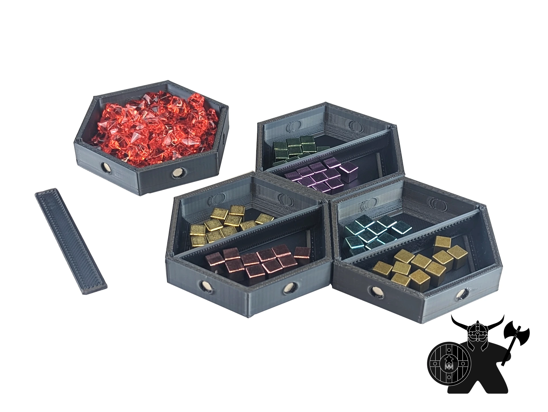 Dividable Bit Bowls | 3D Printed (3 Pieces, Black/Dark Gray)