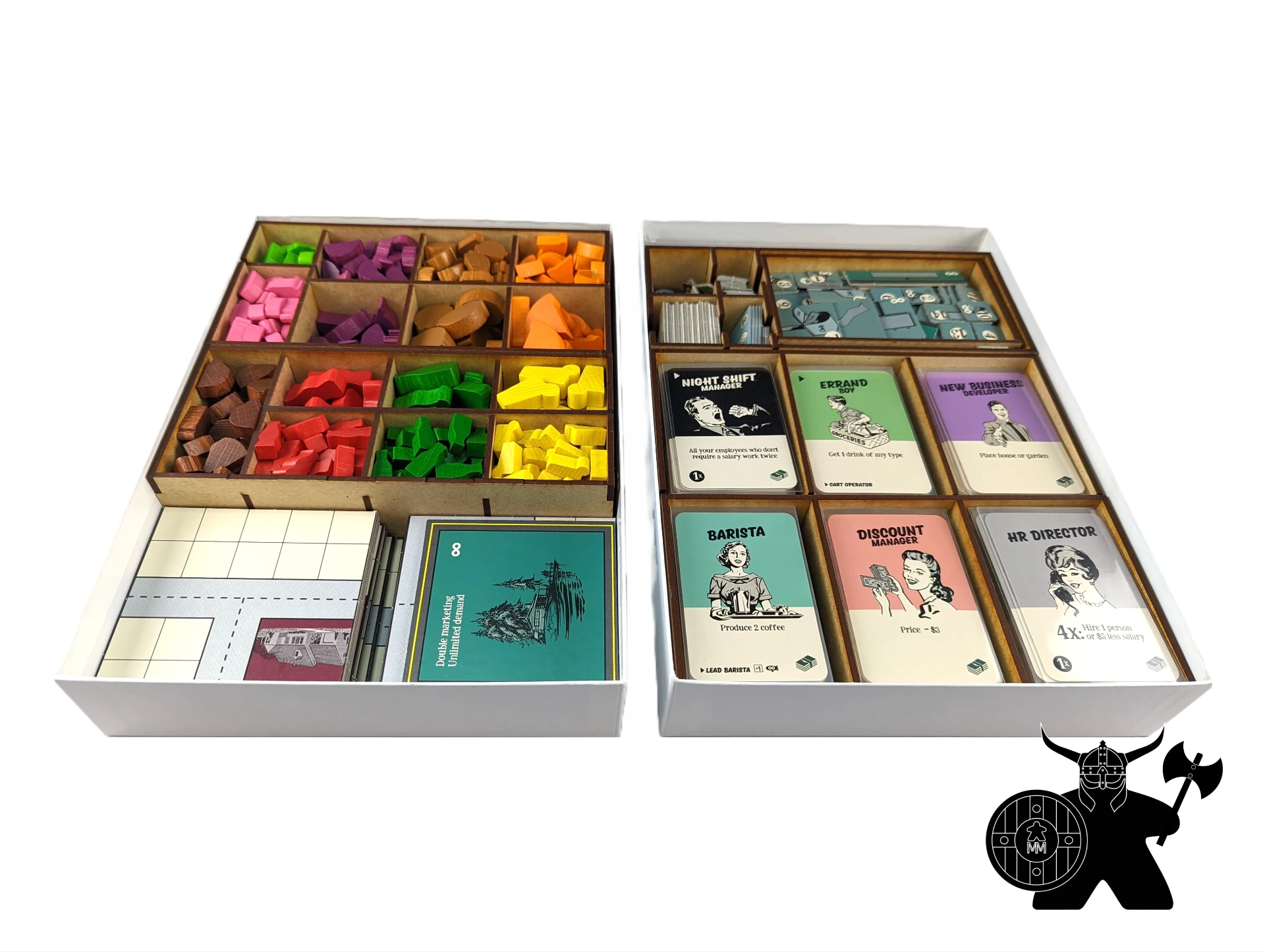 Food Chain Magnate + Ketchup Mechanism Insert | Wooden Organizer