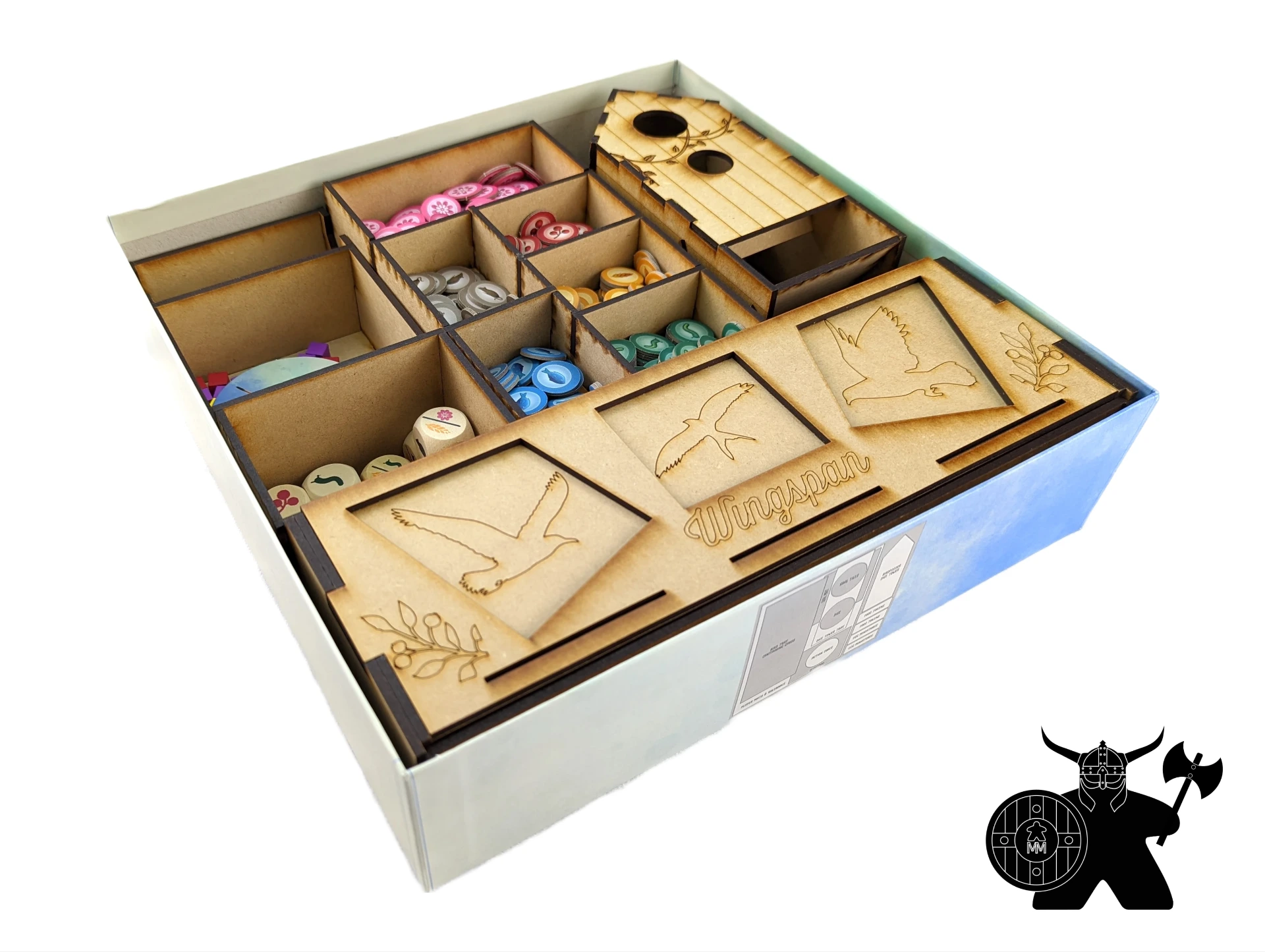 Wingspan + Euro + Oceania Insert | Wooden Organizer (Insert Only)