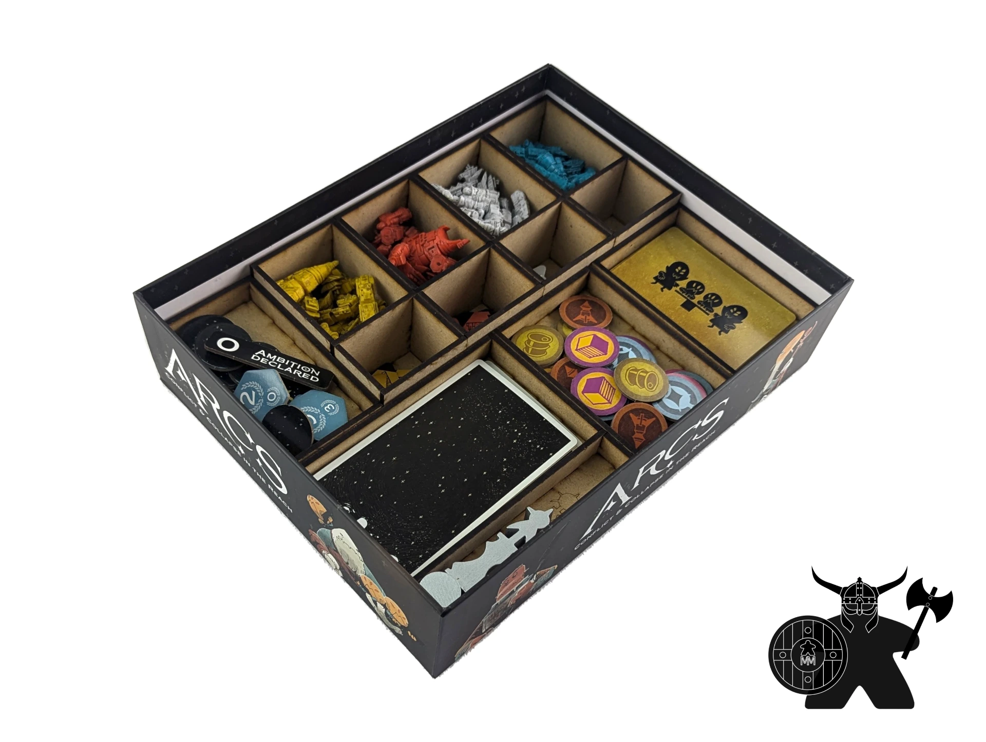 Arcs: Conflict & Collapse in the Reach Game Insert | Wooden Organizer