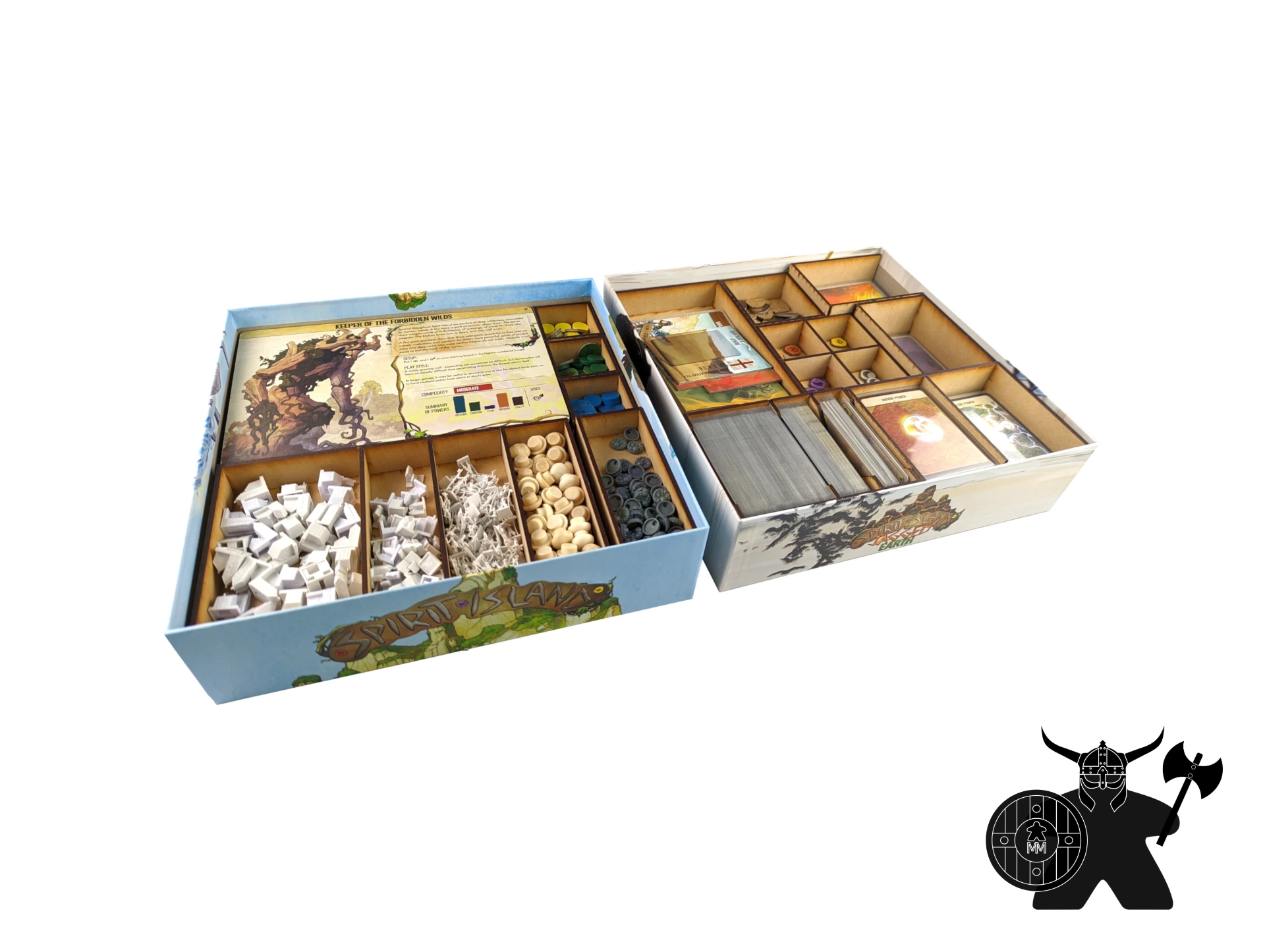 Spirit Island + Expansions (Branch and Claw, Jagged Earth, Feather and Flame) Insert | Wooden Organizer