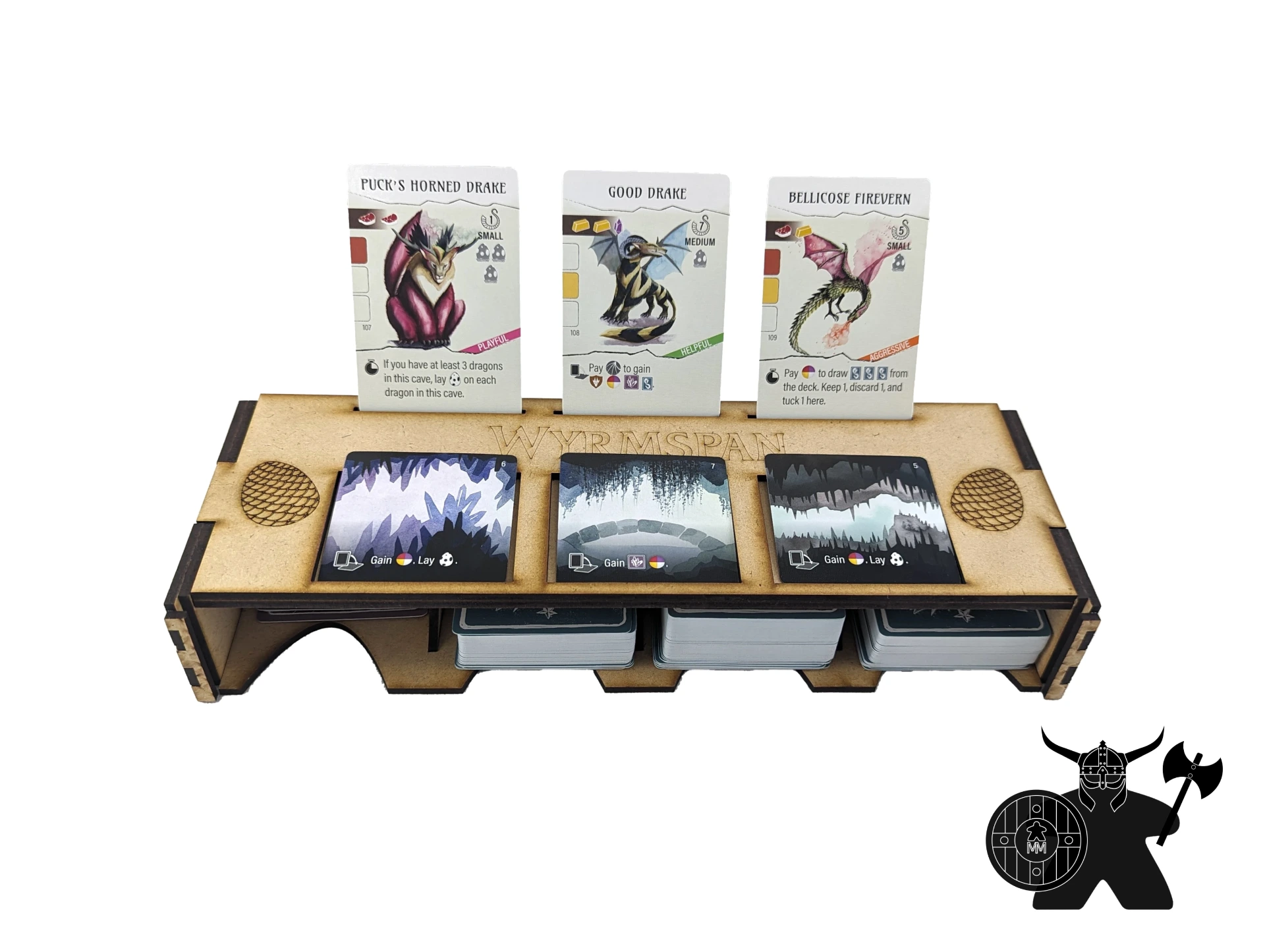Wyrmspan + Dragon Academy Expansion Card Box | Wooden Organizer