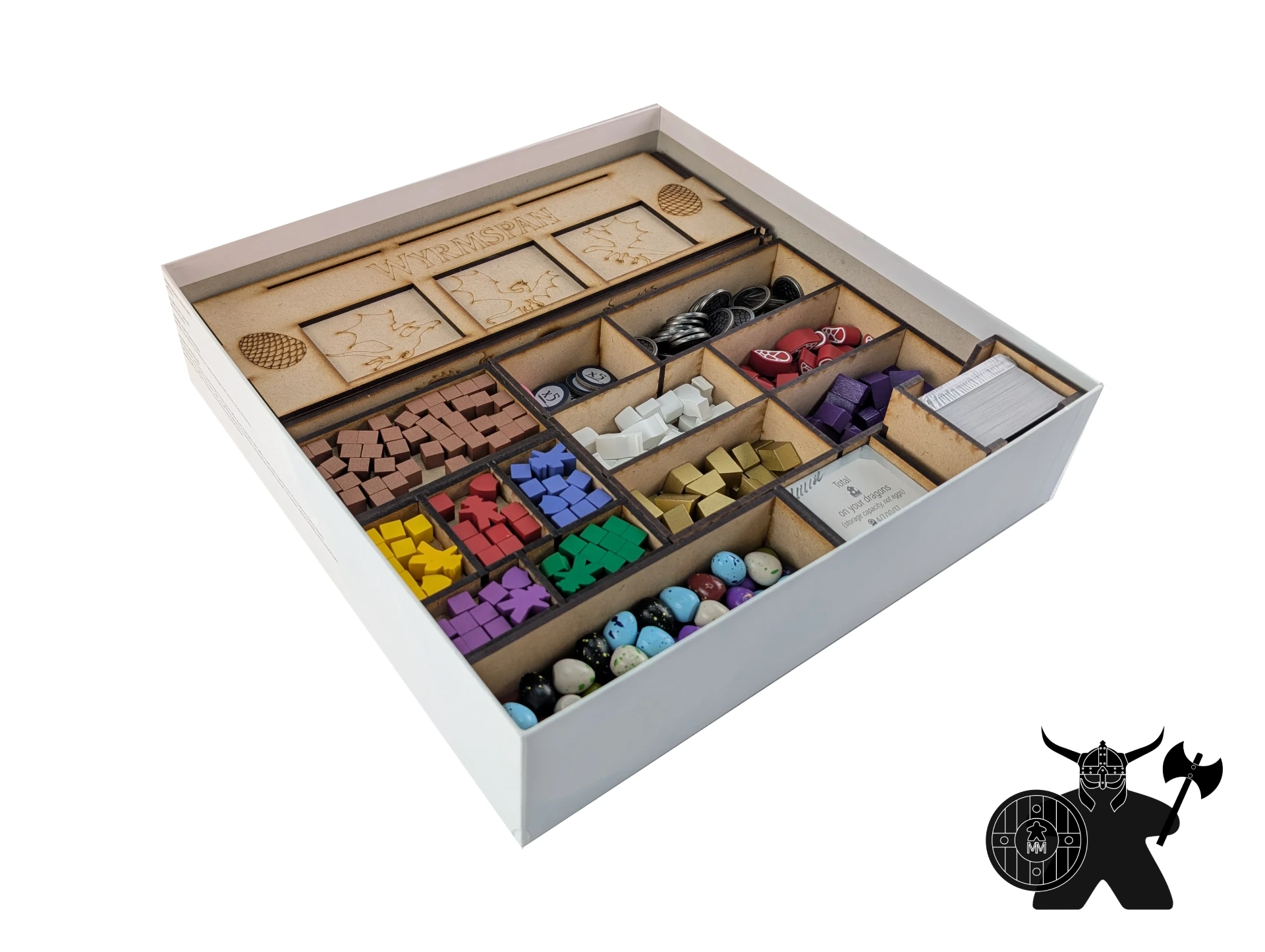 Wyrmspan + Dragon Academy Expansion Insert | Wooden Organizer